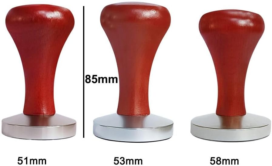 51 mm Espresso Tamper mit Griff – Kaffeeverteiler und Andrueckwerkzeug fuer gleichmaessige Extraktion, inklusive Tampermatte fuer Siebtraeger Espressomaschinen